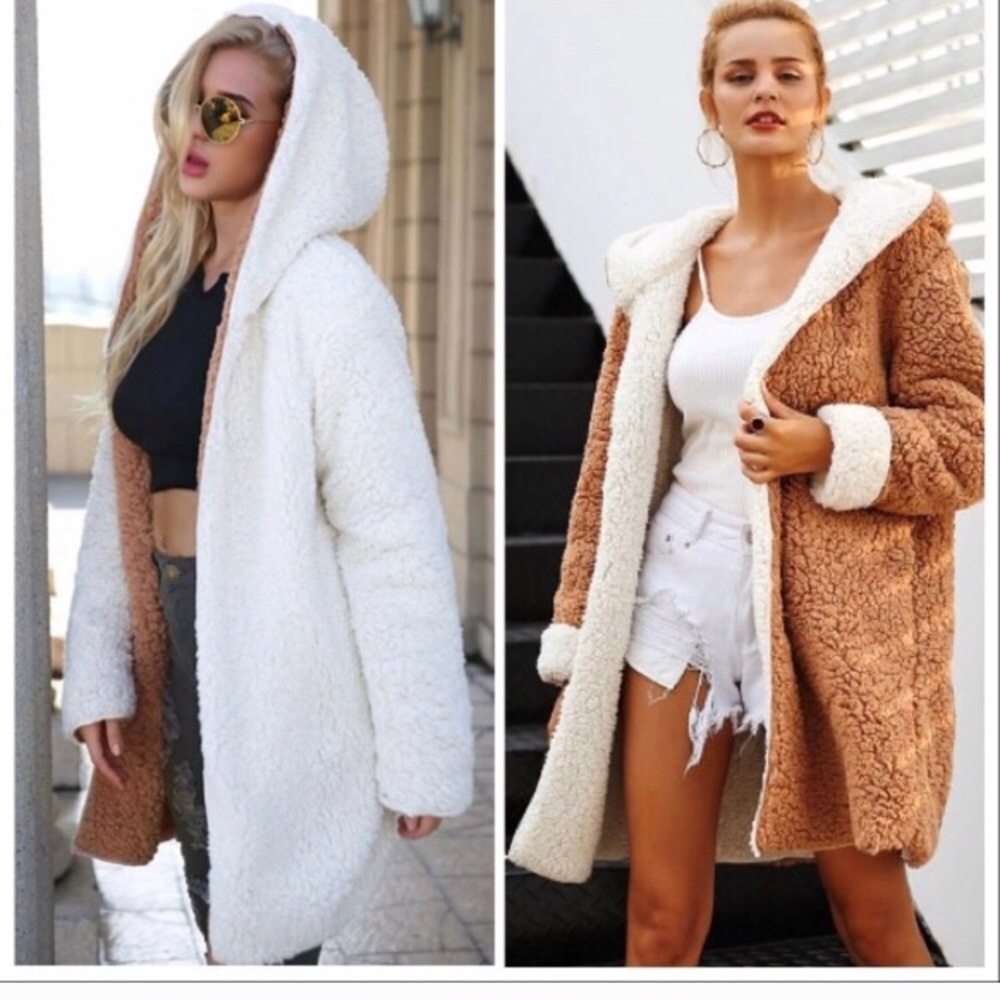 Faux Fur jacket coat sweater reversible
